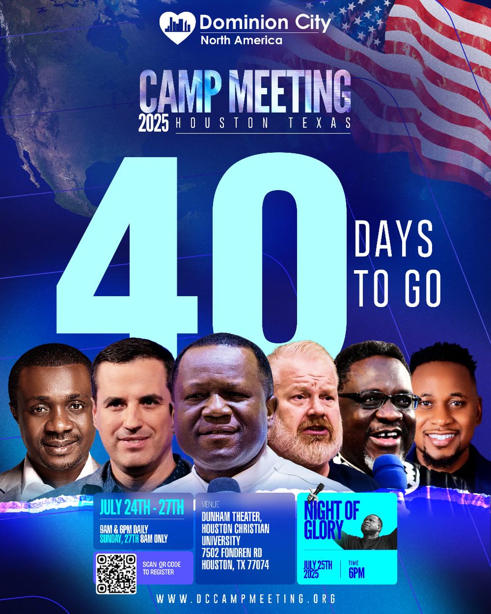 pstdavidogbueli's tweet photo. If you’ll be in the US this summer, plan to be in Texas for Camp Meeting. It will be an unforgettable experience. 

Don’t miss it—invite others too!

#dominioncity https://t.co/zvQOyLI5gZ