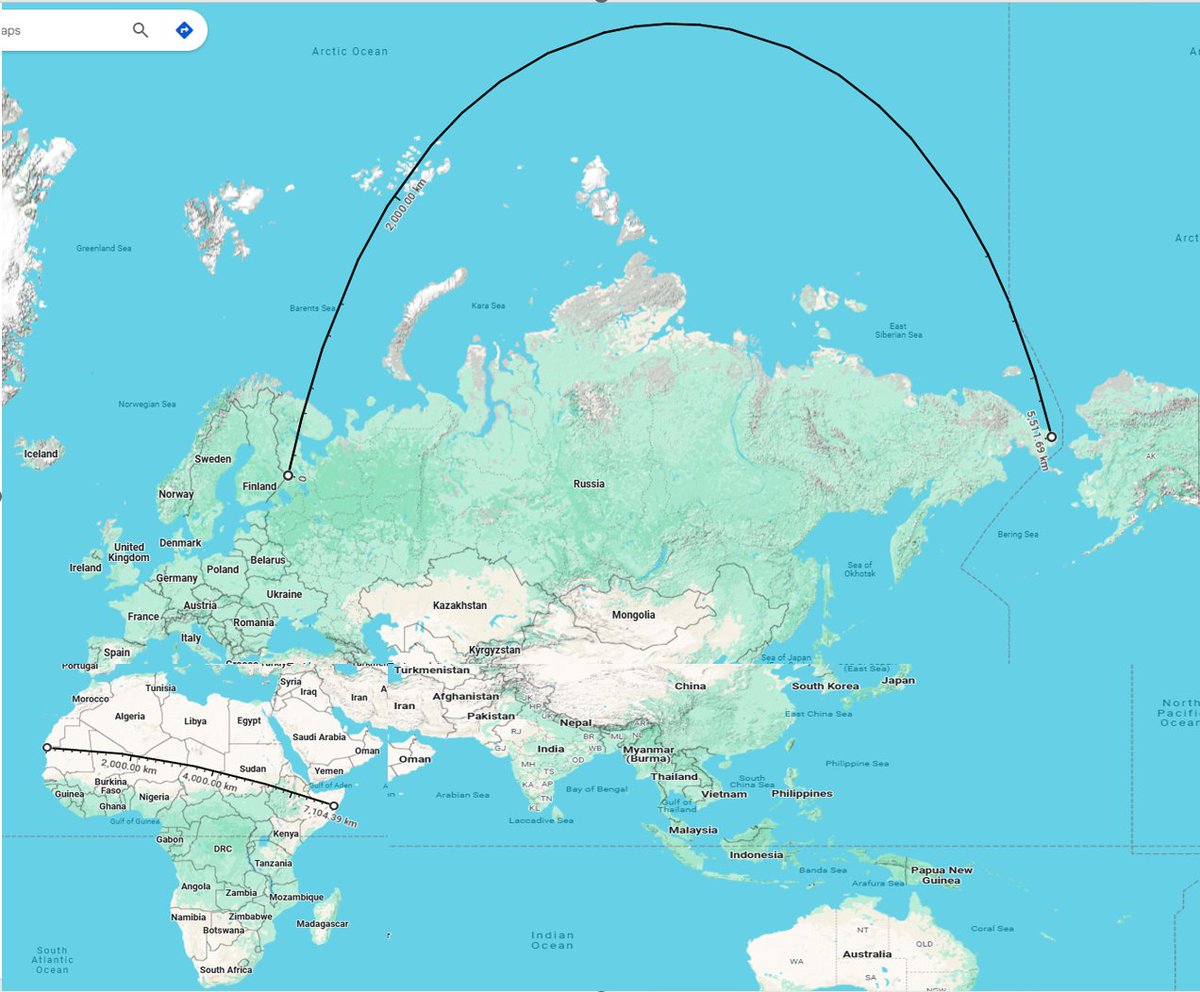 Width of #Russia - About 5500 KM 
Width of #Africa - About 7100 KM 
<a href="/ap_pune/">AP</a> - Check this out.