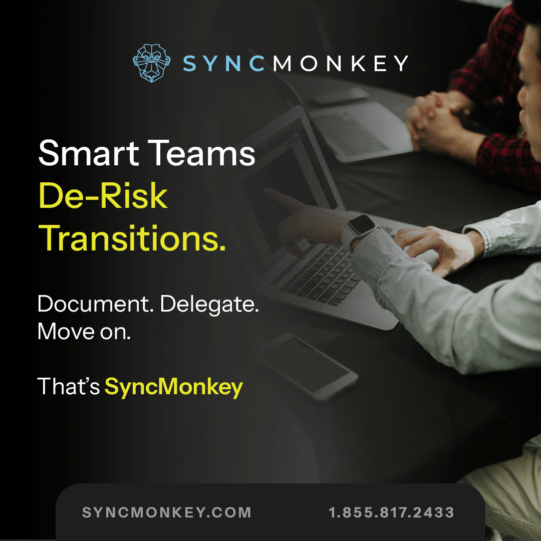 syncmonkey's tweet photo. Hiring shouldn’t break your systems. 
Offboarding shouldn’t break your security.

If you’re still manually passing credentials, docs, or tool access, you’re one step away from exposure.

SyncMonkey helps you document, delegate, and de-risk IT transitions without friction. https://t.co/48la6HNzCZ
