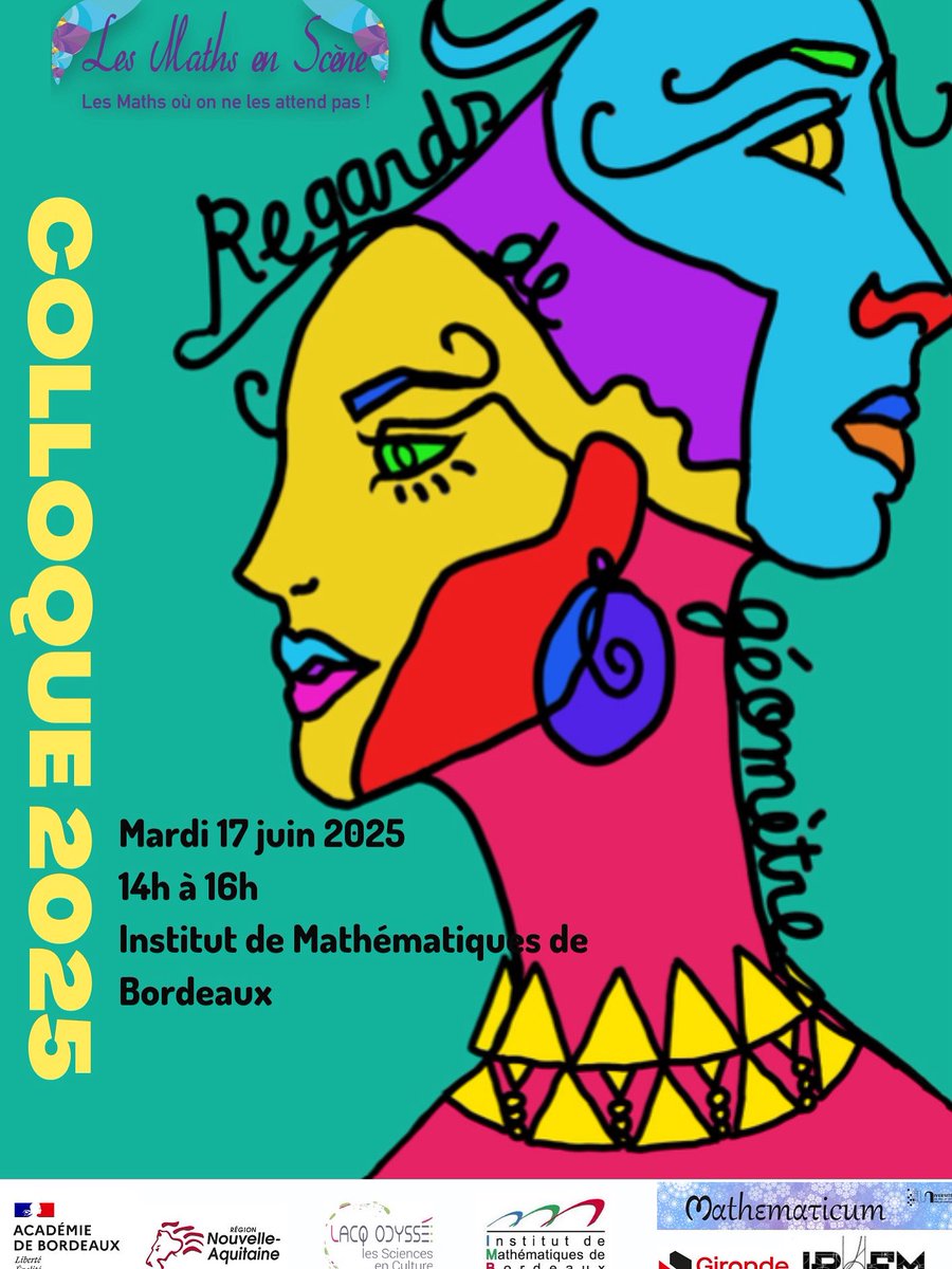 MickaJou's tweet photo. Rendez vous mardi 17 juin de 14h à 16h sur le campus Peixotto pour le colloque Regards de Géomètre proposé par l’association Les Maths en Scène. Fêtons ensemble les mathématiques. https://t.co/vZnx07nmIF