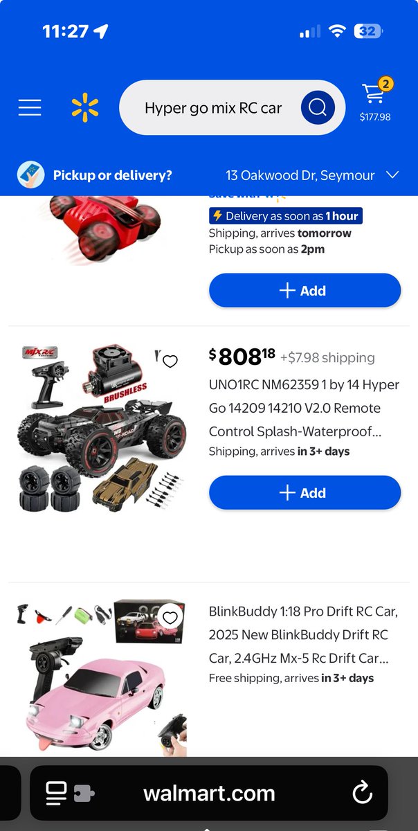 TonyBucherati's tweet image. @walmart ⁦@RCCarAction⁩ #mjx #hypergo ⁦@Walmart⁩ you really think people will pay $808.00 for a $150.00 RC car?? Wtf is wrong with you !?!?!?
