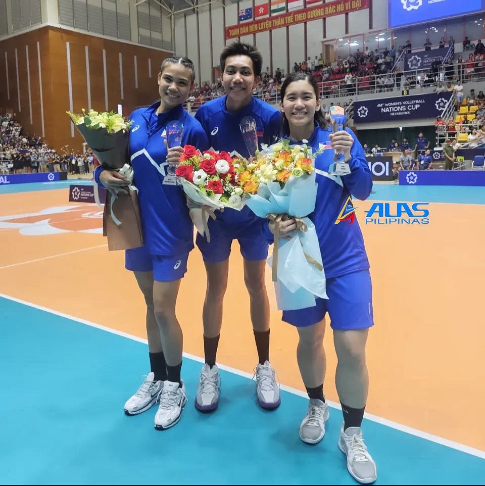 Rebisco Volleyball PH (@rebiscovballph) on Twitter photo From Alas Pilipinas!
Angel Canino - Best Outside Hitter
Jia De Guzman - Best Setter
Dell Palomata - Best Middle Blocker
CONGRATULATIONS! 🎉🎈🍾
#RebiscoVolleyballPH
📷 <a href="/AlasPilipinasVB/">AlasPilipinasVolley</a> From Alas Pilipinas!
Angel Canino - Best Outside Hitter
Jia De Guzman - Best Setter
Dell Palomata - Best Middle Blocker
CONGRATULATIONS! 🎉🎈🍾
#RebiscoVolleyballPH
📷 <a href="/AlasPilipinasVB/">AlasPilipinasVolley</a>