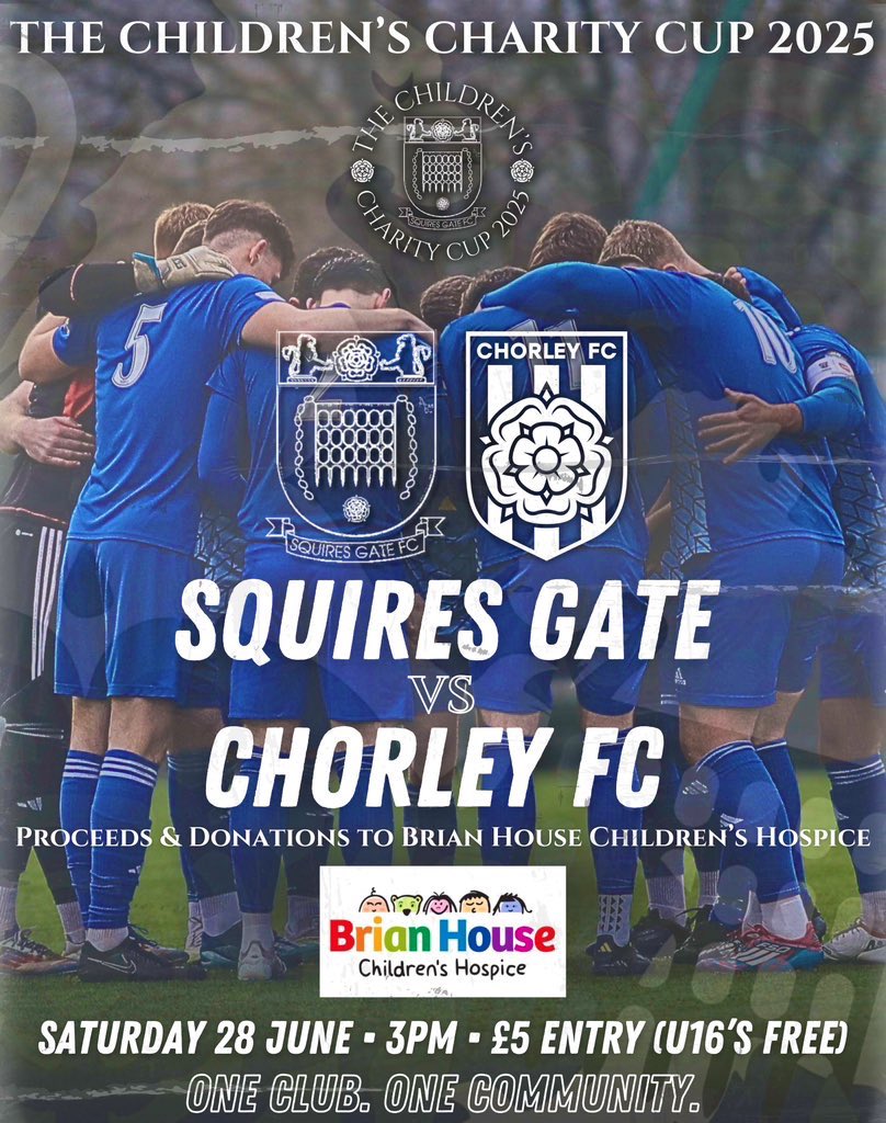 Squires Gate FC (@squiresgatefc) on Twitter photo ๐ ๐๐ก๐ ๐๐ก๐ข๐ฅ๐๐ซ๐๐งโ๐ฌ ๐๐ก๐๐ซ๐ข๐ญ๐ฒ ๐๐ฎ๐ฉ ๐๐๐๐
๐ We are delighted to announce details for our new annual Charity Cup!
๐ We will host <a href="/chorleyfc/">Chorley FC</a> at The Brian Addison Stadium on Saturday 28th June, with proceeds & donations going to <a href="/BrianHouseCH/">Brian House Hospice</a>.
๐ ๐๐ฃ๐ ๐ ๐๐ก๐ ๐๐ก๐ข๐ฅ๐๐ซ๐๐งโ๐ฌ ๐๐ก๐๐ซ๐ข๐ญ๐ฒ ๐๐ฎ๐ฉ ๐๐๐๐
๐ We are delighted to announce details for our new annual Charity Cup!
๐ We will host <a href="/chorleyfc/">Chorley FC</a> at The Brian Addison Stadium on Saturday 28th June, with proceeds & donations going to <a href="/BrianHouseCH/">Brian House Hospice</a>.
๐ ๐๐ฃ๐