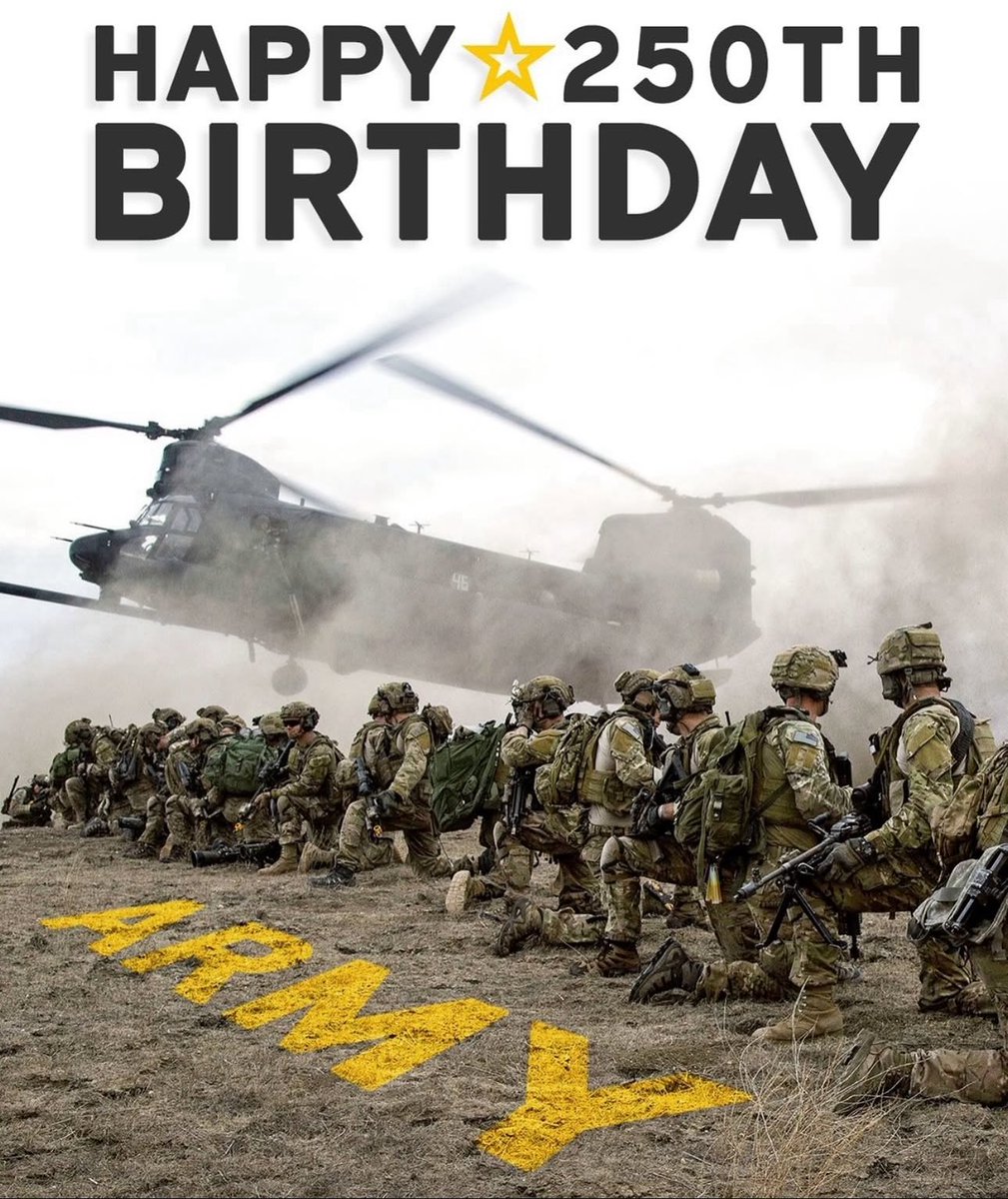 Happy 250th Birthday to the <a href="/USArmy/">U.S. Army</a> ⭐️, and all my Brothers and Sisters who served in the Army!🤘🏼🦅🇺🇸

#USArmy #Army250 #Army