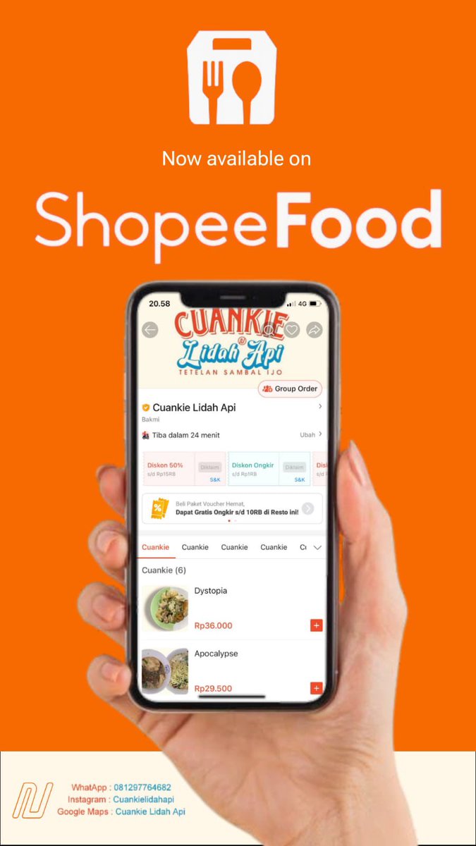 Cuankie tetelan sambal ijo

📍 Jl.Ibrahim adjie no.416 Bandung
maps.app.goo.gl/nPvJ2mRnk4ERCK…
🗓️ Setiap hari
⏰ 17.30 s.d. 23.45
📞 081297764682
instagram.com/cuankielidahapi