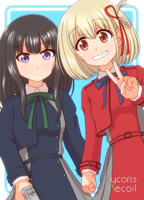 千束とたきな。 2期はいつやるのかなー。 #リコリコ #リコリス・リコイル