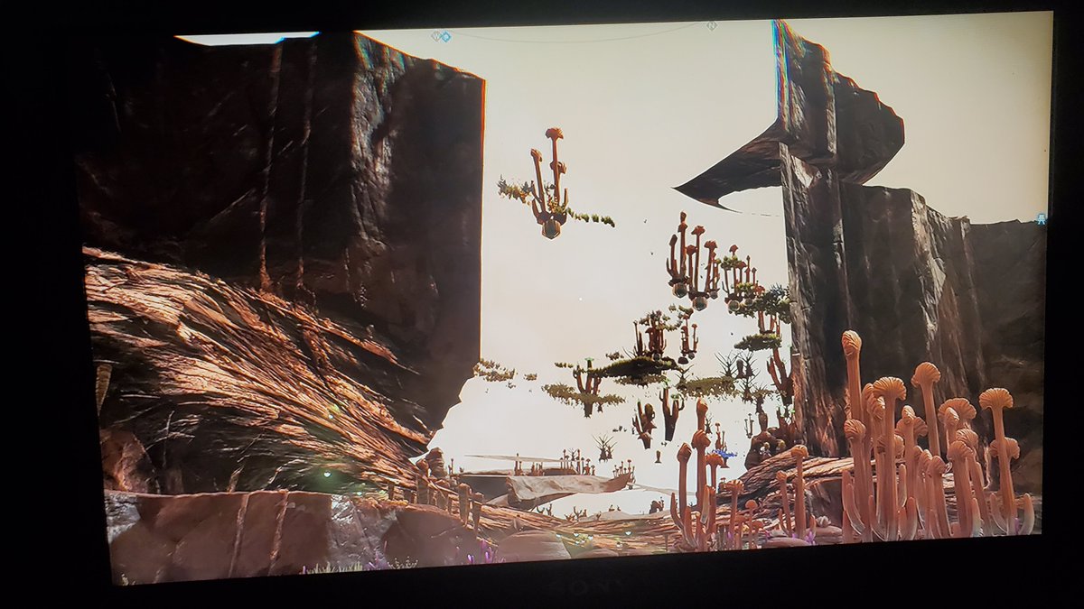 Was visiting my settlement in No Man's Sky, and noticed a giant hole in the cliff wall! Not like a valley, but in the map! If you go in it you fall out, and I don't wanna die!
#bugs 
#XboxShare
