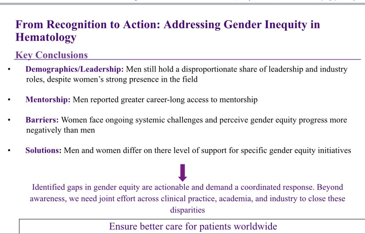 🌍 Powerful presentation at #EHA2025  on global gender equity in hematology .

🧭 Clear message: equity gaps are real—and fixable.

Where there’s a WiL, there’s a way. 💪