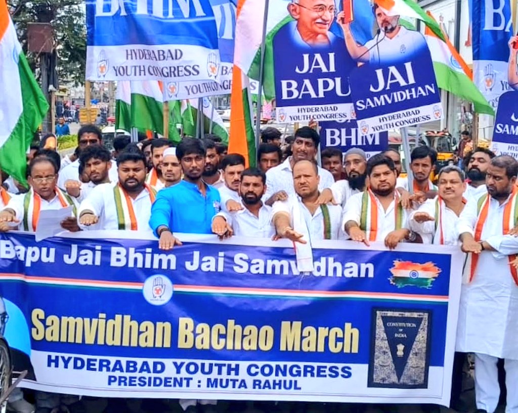 Participated in Jai Bapu, Jai Bheem, Jao Samvidhan Padyatra organised by Hyderabad District Youth Congress, Telangana