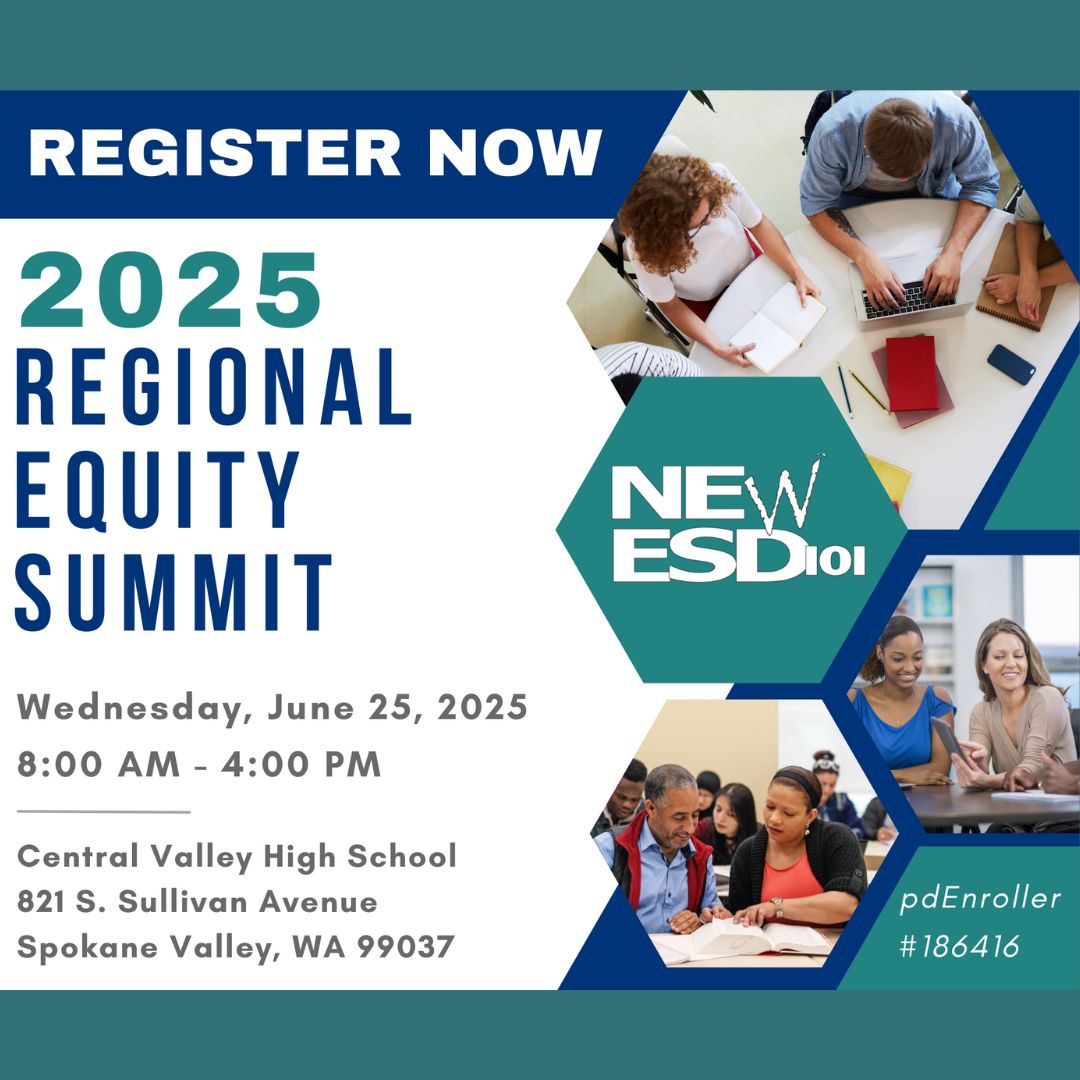 Registration for #NEWESD101's 2025 Regional Equity Summit is closing this Wednesday!

Join us June 25 for a full day of sessions focused on creating equitable learning environments.

📍 Central Valley High School | 8AM–4PM
🔗 Register now: bit.ly/42pxJcM

#waedu