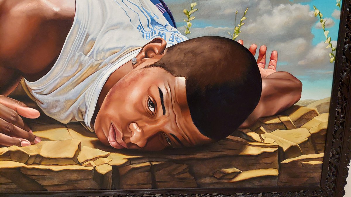 ImanOpera's tweet image. Santos Dumont - The Father of Aviation II by Kehinde Wiley, oil on canvas, 2009