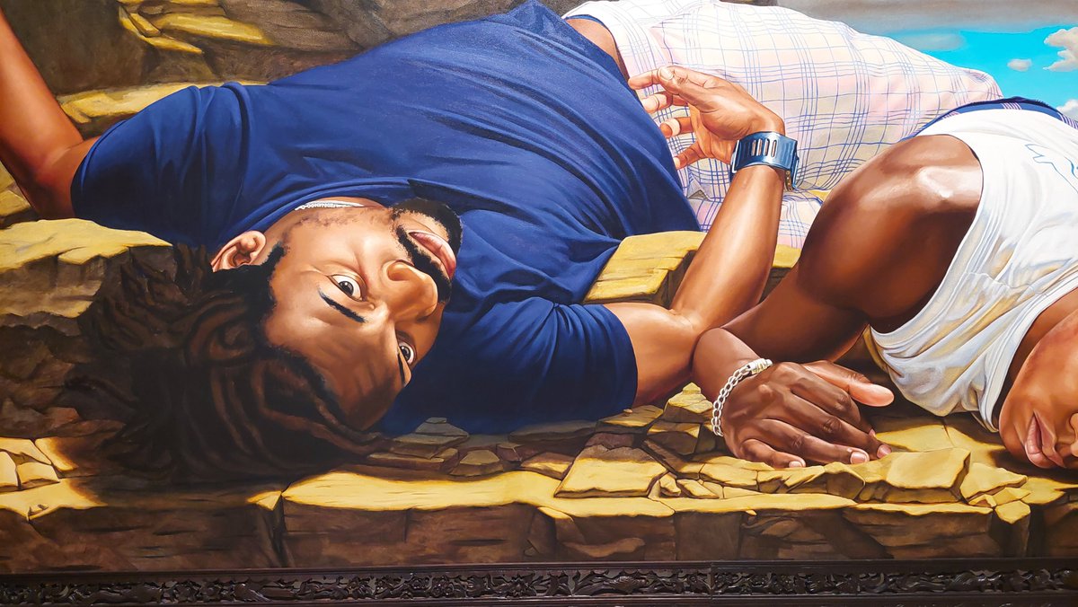 ImanOpera's tweet image. Santos Dumont - The Father of Aviation II by Kehinde Wiley, oil on canvas, 2009
