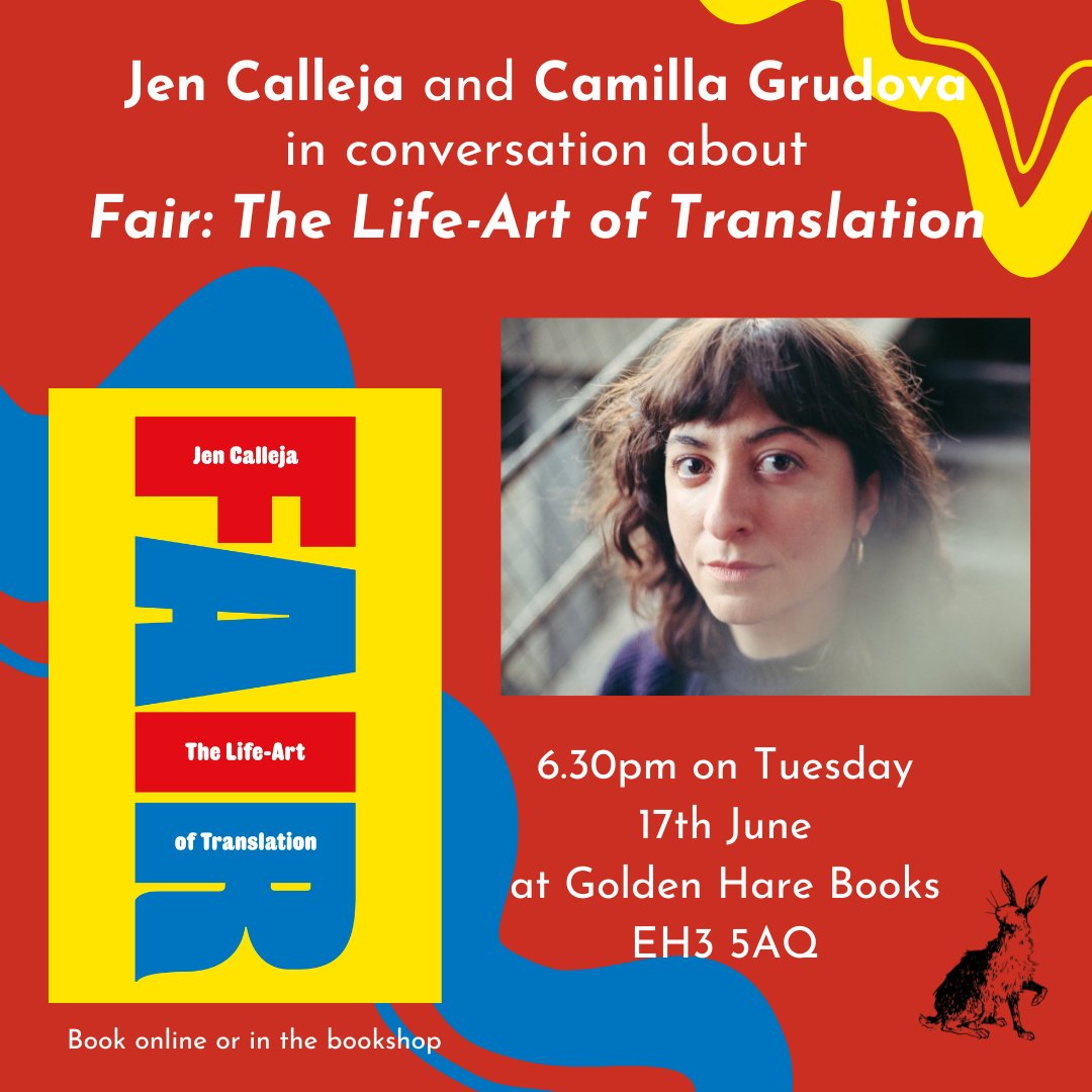 Celebrate #IndieBookshopWeek by joining us at the bookshop this Tuesday (17th of June) to hear Jen Calleja in conversation with fellow writer Camilla Grudova. We can't wait! 📚 Sign up here: goldenharebooks.com/products/fair-…
