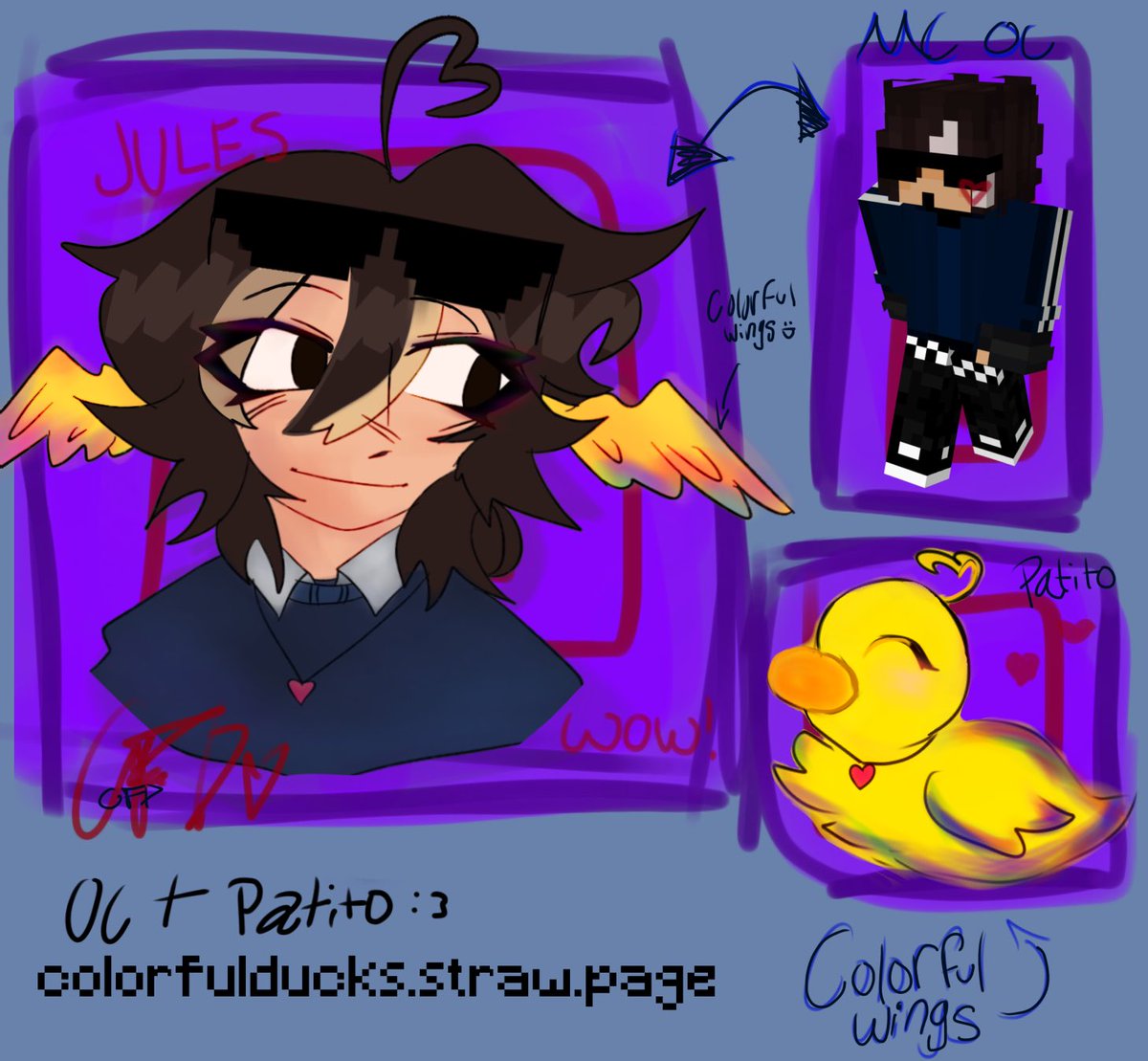 colorfulducks's tweet image. ΰ³ββ· #Patitotwt #Quackity
: ΜΜβ HELLO! Iβm Jules, I speak both Spanish and English!
: ΜΜβ If you like Quackity, Roier, and Tommyinnit, (AND CALAMITYDUO) MOOT ME UP!!
colorfulducks.straw.page
γ»β₯γ» Awesome oc ref sheet below :3