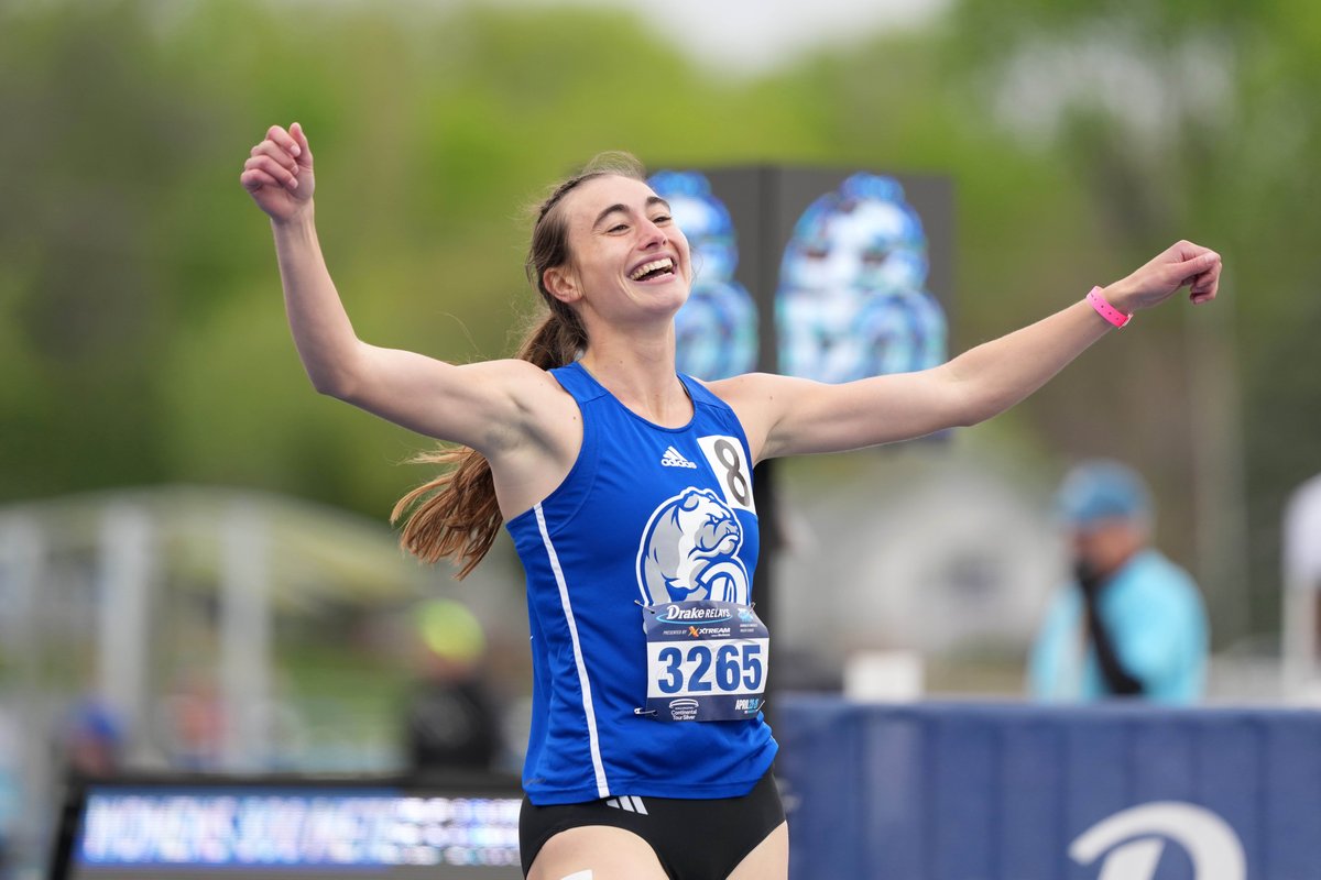 DrakeUniversity's tweet image. Des Moines' Hometown Champion 🏆
At the 2025 @DrakeRelays, recent Drake graduate Emilie Meyer won the University/College women's 800m.🥇Meyer became the first Bulldog to claim victory at the Drake Relays since Brooke Mullins' steeplechase triumph in 2023. 🤩
Congratulations,…