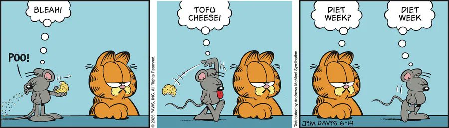 DailyGarfcast's tweet image. Garfield by Jim Davis for Sat, 14 Jun 2025