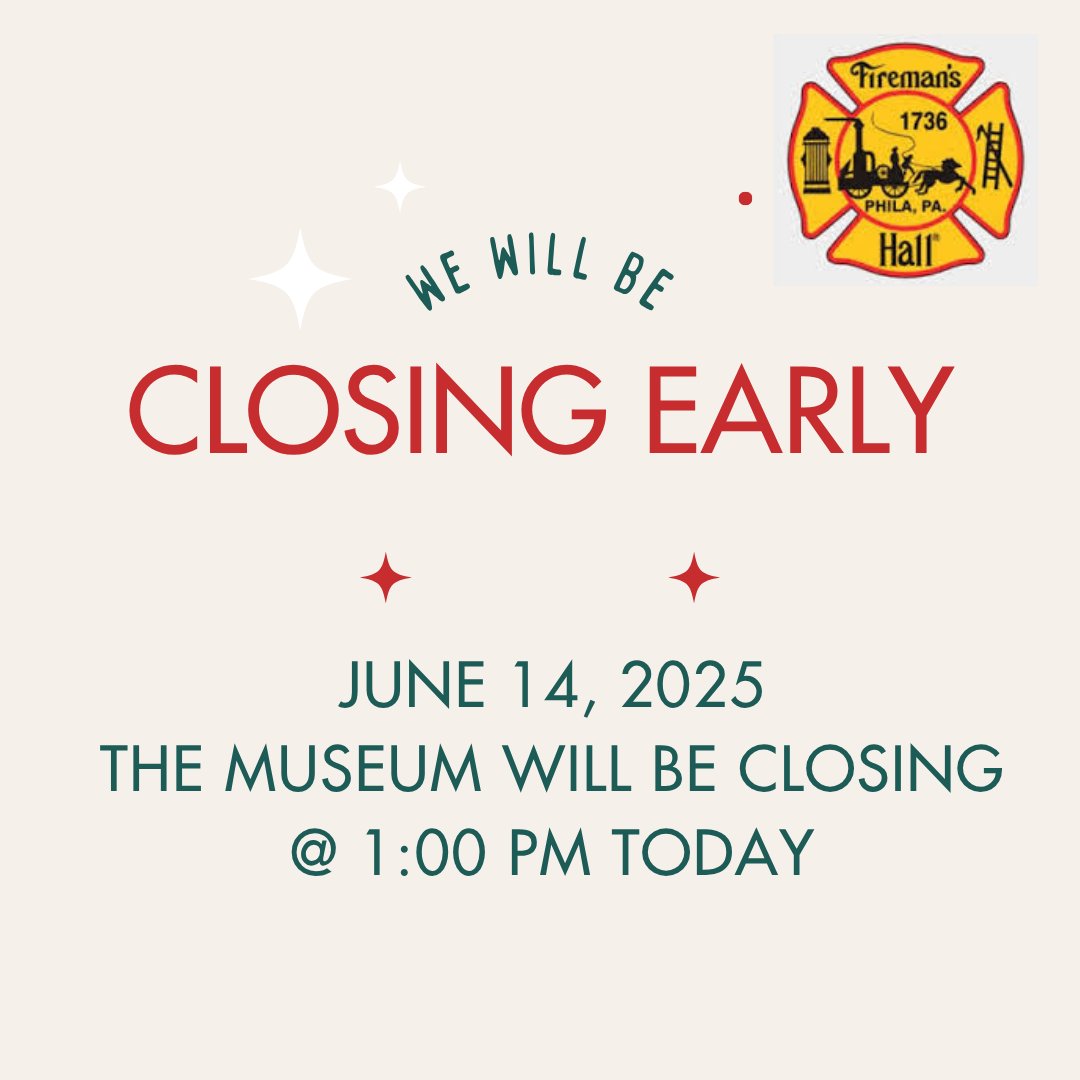 We apologize for any inconvenience; we'll be closing early today - 1:00 PM.