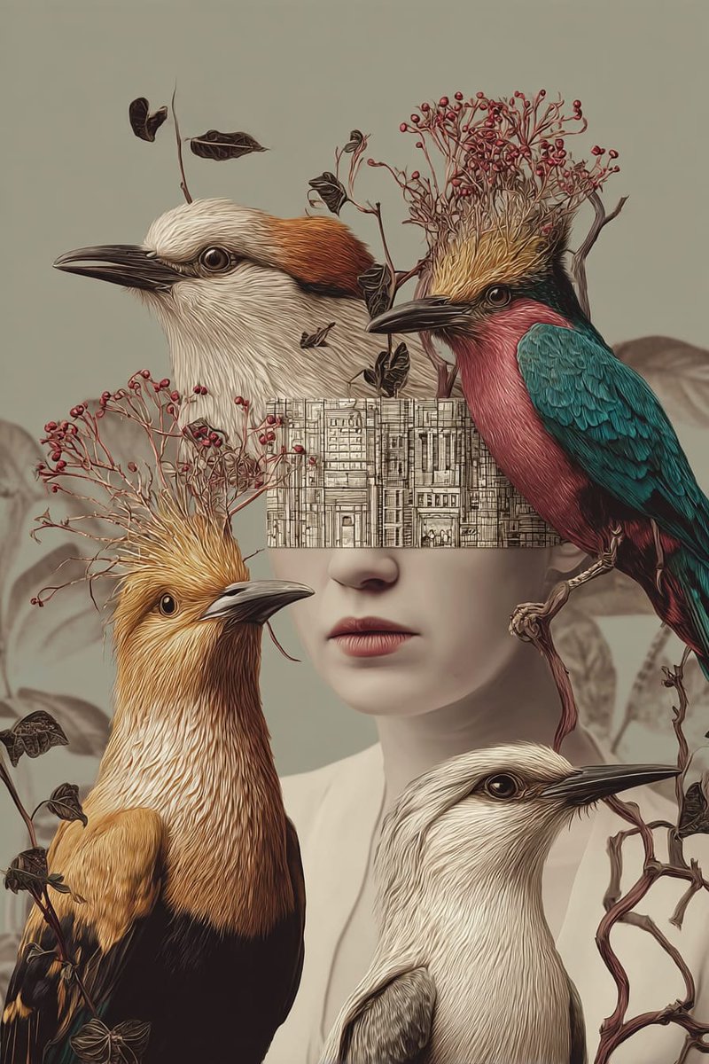 naivartai's tweet photo. 🪽New series dropping now:
“Ornithoroma” – where birds become soul-extensions & femininity takes root in surreal silence.
First 3 pieces out now—more to come.
Step into a world of feathers, florals & forgotten memories.
https://t.co/36qmLuRbGi

#AIart #SurrealArt #Birdcore #DigitalBaroque #AIartist #Midjourney #FemaleGaze #FantasyArt #CryptoArt