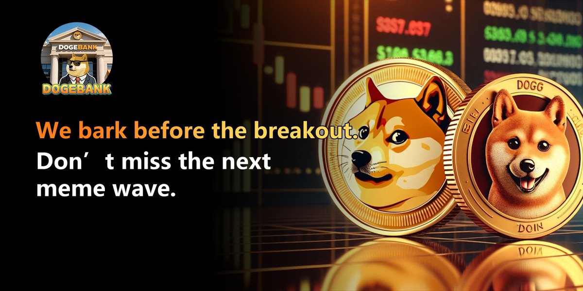 📉📈 #Meme coins don’t sleep.

Neither does our radar.

Follow #DogeBank for early barks, not late regrets.

#MemeCoin #DogecoinToTheMoon #Doge #web3 #crypto