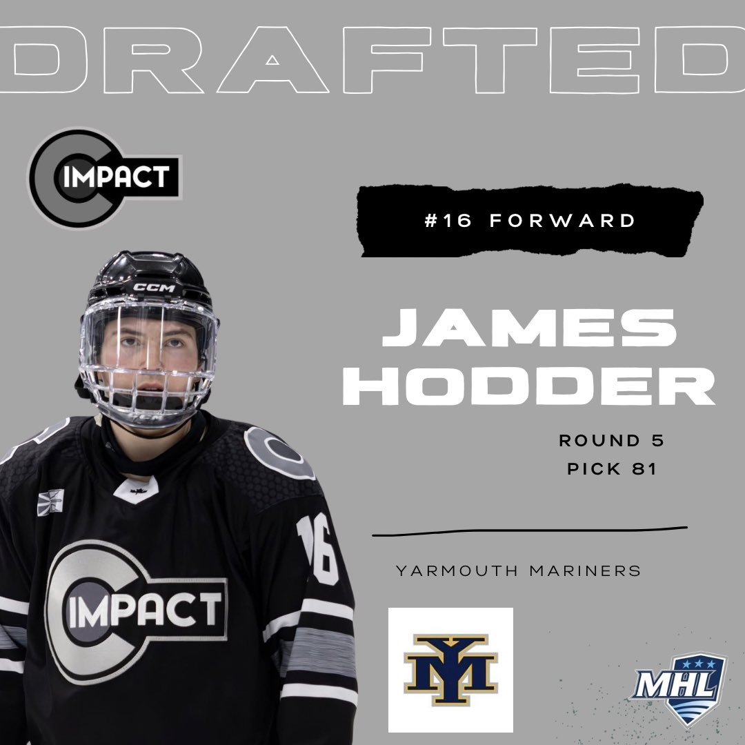 🚨 DRAFT ALERT 🚨
A huge congratulations to James Hodder on being selected in the 5th Round, 81st Overall by the Yarmouth Mariners of the MHL! 

<a href="/MarinersHockey/">Yarmouth Jr. A Mariners</a> 
<a href="/THEMHL/">The MHL</a>
