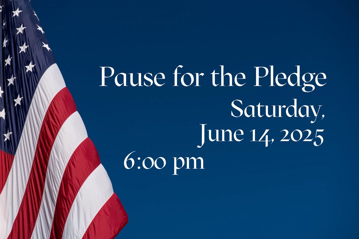 It is FLAG DAY. Friendly reminder to pause at 6:00 p.m. and say the Pledge of Allegiance for Flag Day.  I generally go to the flags at the veteran’s memorial at Memorial Stadium.

Since 1982, The American Flag Foundation has sponsored The Annual National Pause for the Pledge of