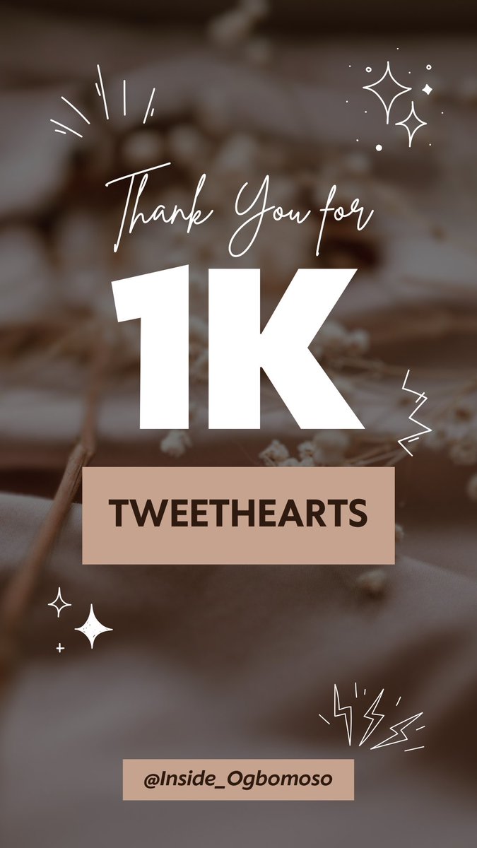 Inside_Ogbomoso's tweet image. A thousand people!💫

We're incredibly grateful for your likes, shares, comments and the way you've embraced our content. It keeps us motivated and inspired to create.

Thank you for being a part of our journey. We look forward to many more exciting moments together!