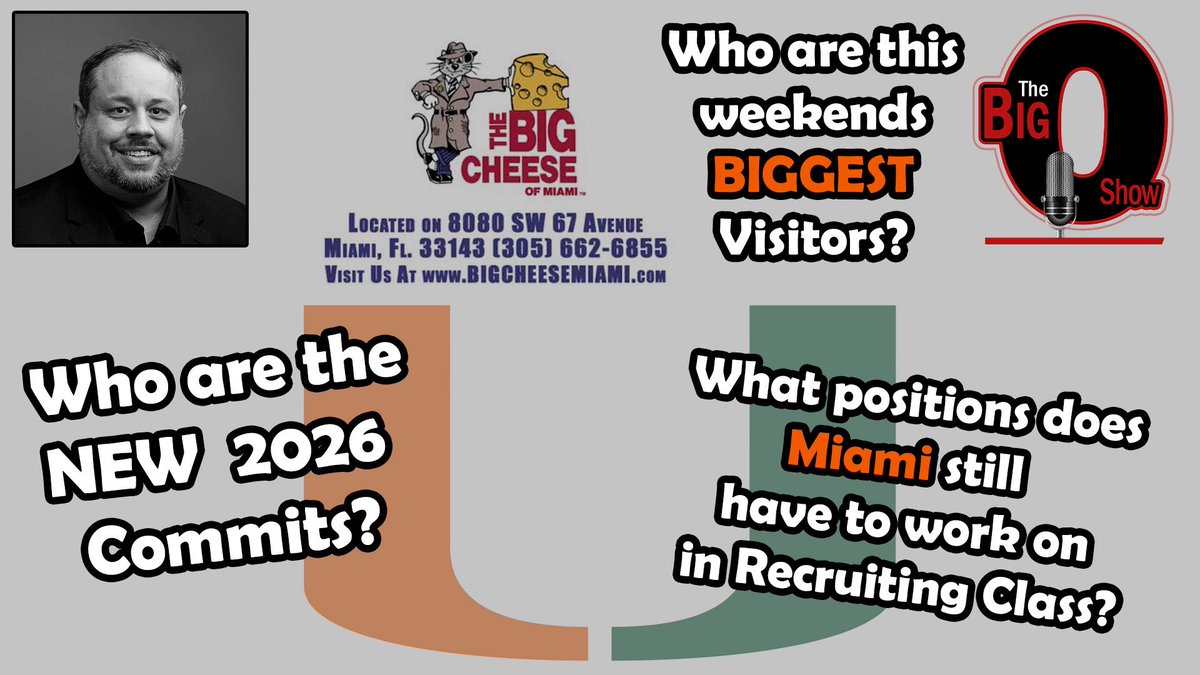 Orlando Alzugaray Jr (@bigoshow) on Twitter photo In our BigCheeseMiami.com #NIL & #Recruiting Report Insider <a href="/Manny_Navarro/">Manny Navarro</a> talks about Canes landing BIG Commts, while others visit.
π§ππ© ππΌπ§ππ© ππΌπ§ππ©
#CanesLife #Canes #AllAboutTheU #MiamiHurricanes #CanesFootball #TheU
Watch: youtu.be/9pTxbAJ9gUM?si⦠In our BigCheeseMiami.com #NIL & #Recruiting Report Insider <a href="/Manny_Navarro/">Manny Navarro</a> talks about Canes landing BIG Commts, while others visit.
π§ππ© ππΌπ§ππ© ππΌπ§ππ©
#CanesLife #Canes #AllAboutTheU #MiamiHurricanes #CanesFootball #TheU
Watch: youtu.be/9pTxbAJ9gUM?siβ¦