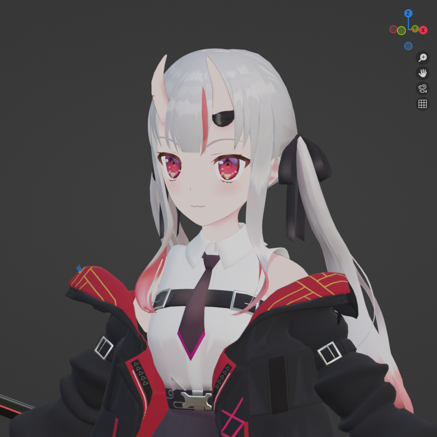 百鬼あやめ 「#blender #3DCG テクスチャとリグ終わった!(たぶん) 余さんかわい」|amanuyaのイラスト