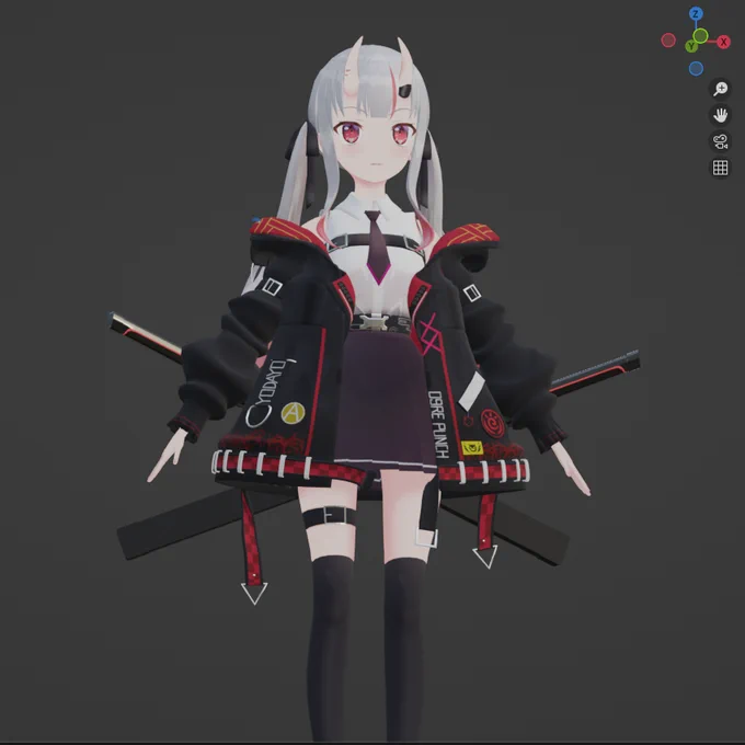 #blender #3DCG テクスチャとリグ終わった!(たぶん) 余さんかわいい次はアニメーション