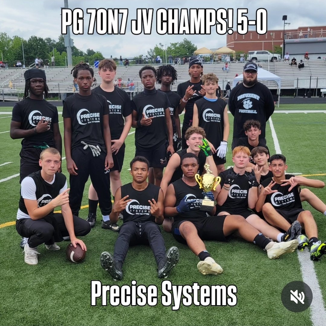 Great job Boys! Precise Systems (Patuxent) captured the PGFCA JV 7ON7  Championship at Flowers HS this morning! #WETSU #19Banners #reppinLusby