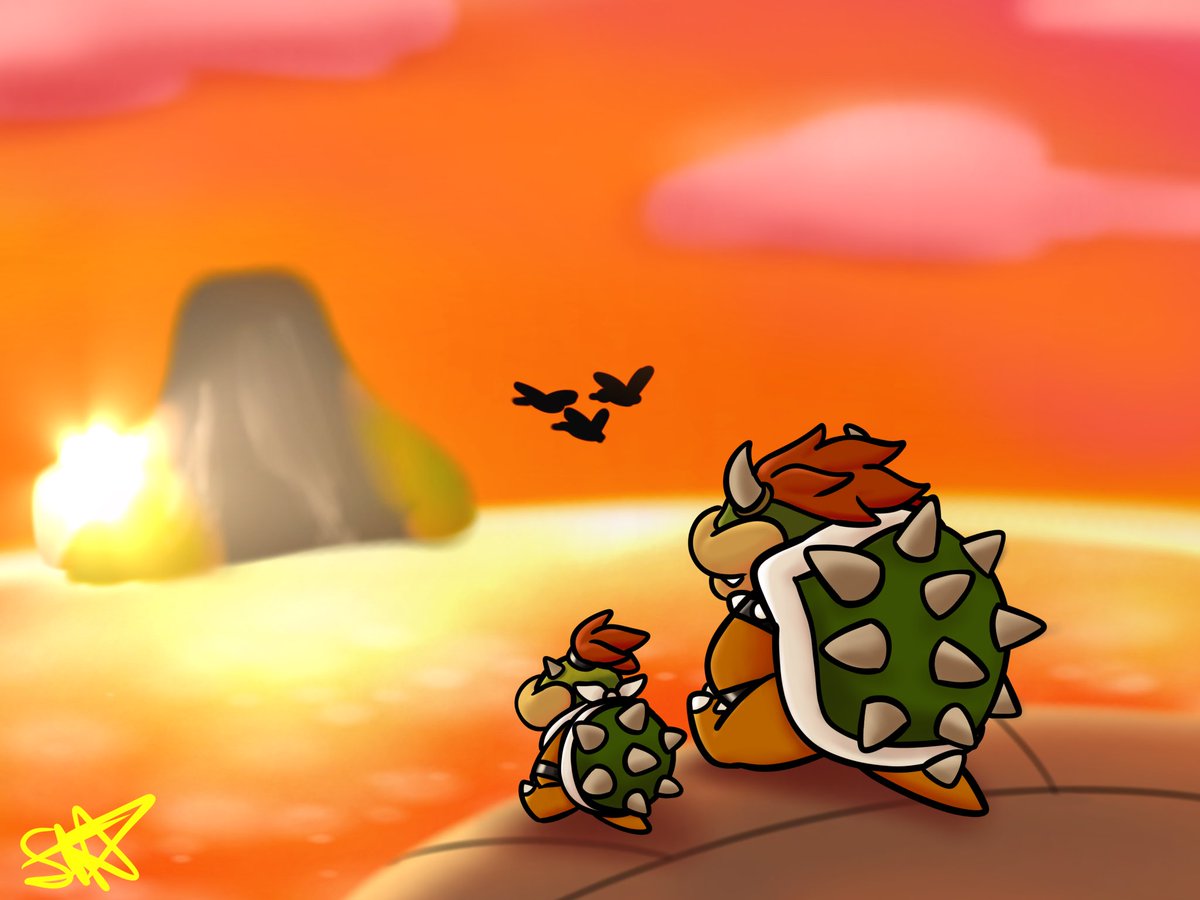 HipStar1985's tweet photo. “I wanna fight that Mario again!”

Happy Father’s Day
#Mario #Bowser #BowserJr #Nintendo #Fanart #FathersDay https://t.co/tlG9HnsLhY