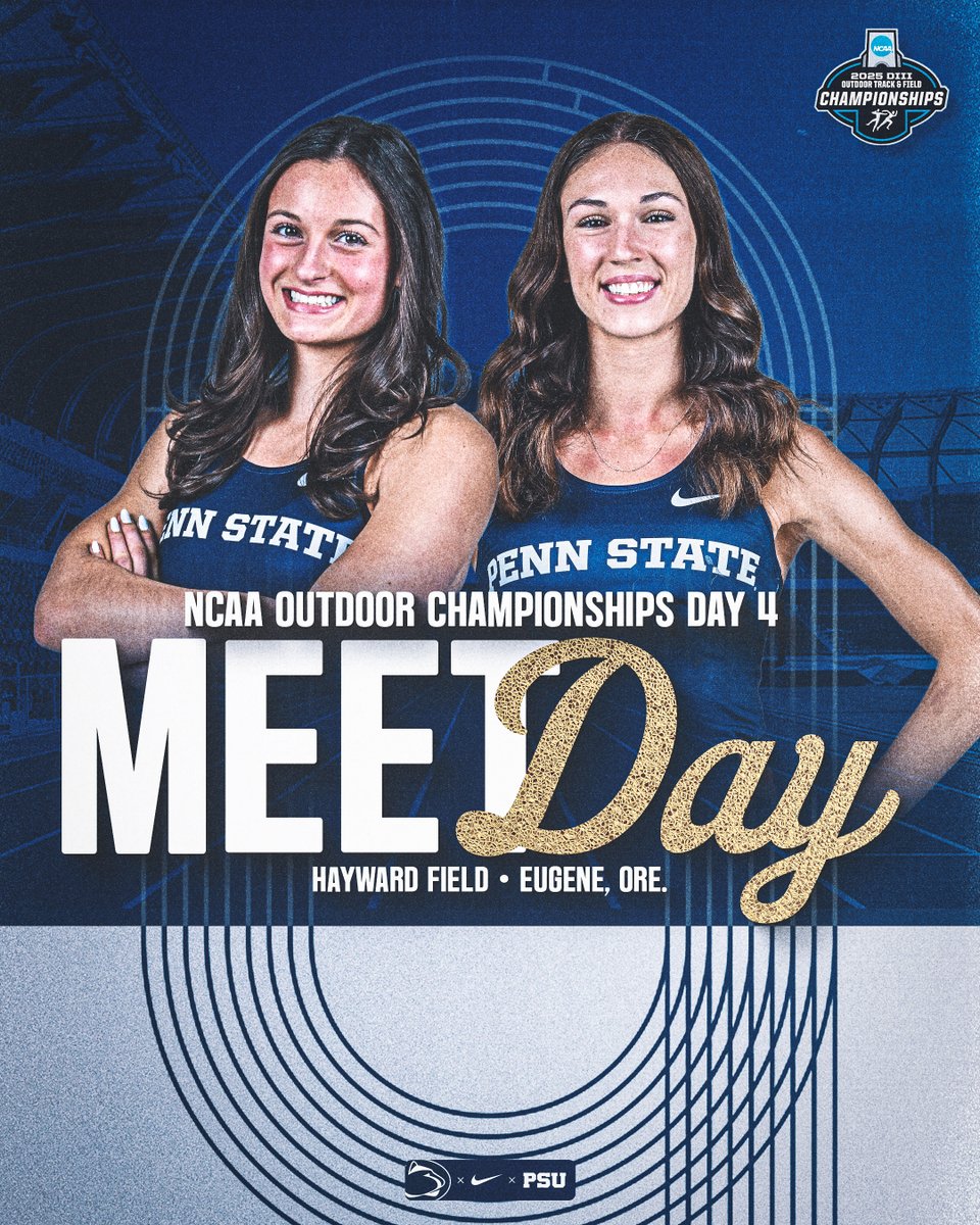 Last day in Track Town coming at ya 🫡

🆚 | NCAA Outdoor Track &amp; Field Championships 
📍 | Eugene, Ore. 
🏟️ | Hayward Field 
📊 | Live results: flashresults.ncaa.com/Outdoor/2025/i…
📺 | Live streaming on ESPN &amp; ESPN+

#WeAre | #PSUTF | #ncaatfchampionships