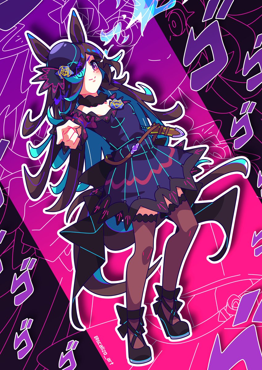 ライスシャワー(ウマ娘) 「here are examples of recent commissioned」|scalizo (comms open | 日本語を勉強してる！）のイラスト