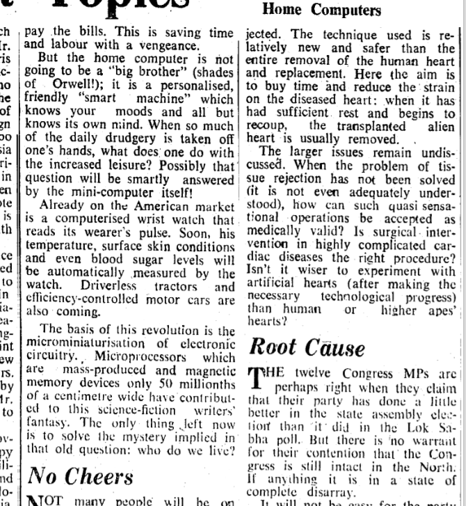 joyopal's tweet image. The joys of archival research:
From @timesofindia Driverless Tractors, Smart Watches, and AI-assisted surgery from June 23, 1977