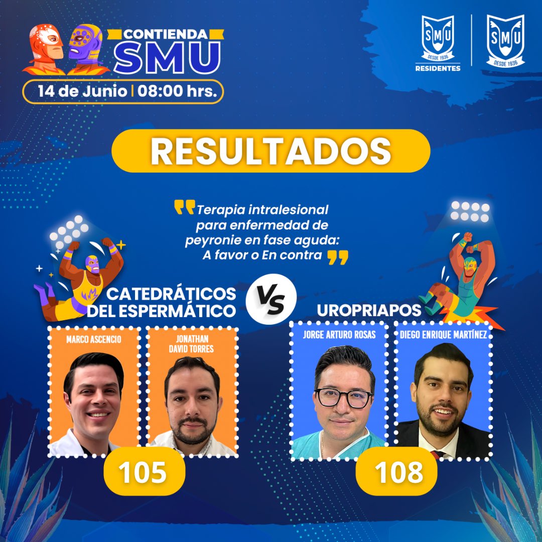 Residentes_SMU's tweet image. ¡Momentos emocionantes y marcadores reñidos durante la ‘Contienda SMU’ de junio! 🤼♀️💥 Los equipos defendieron admirablemente sus posturas, ¡descubre los resultados de esta jornada! 👇🏻
Agradecemos la participación de los equipos, a nuestro jurado y al auditorio que estuvo…