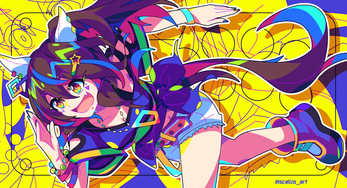 ライスシャワー(ウマ娘) 「here are examples of recent commissioned」|scalizo (comms open | 日本語を勉強してる！）のイラスト