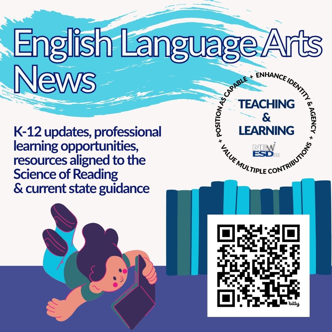 Get the latest regional K–12 ELA updates, professional learning opportunities, resources aligned to the Science of Reading &amp; current state guidance.

🔗 Read #NEWESD101's ELA newsletter now: bit.ly/3FDQgtn

#waedu #northeastwa <a href="/waOSPI/">WA State OSPI</a>