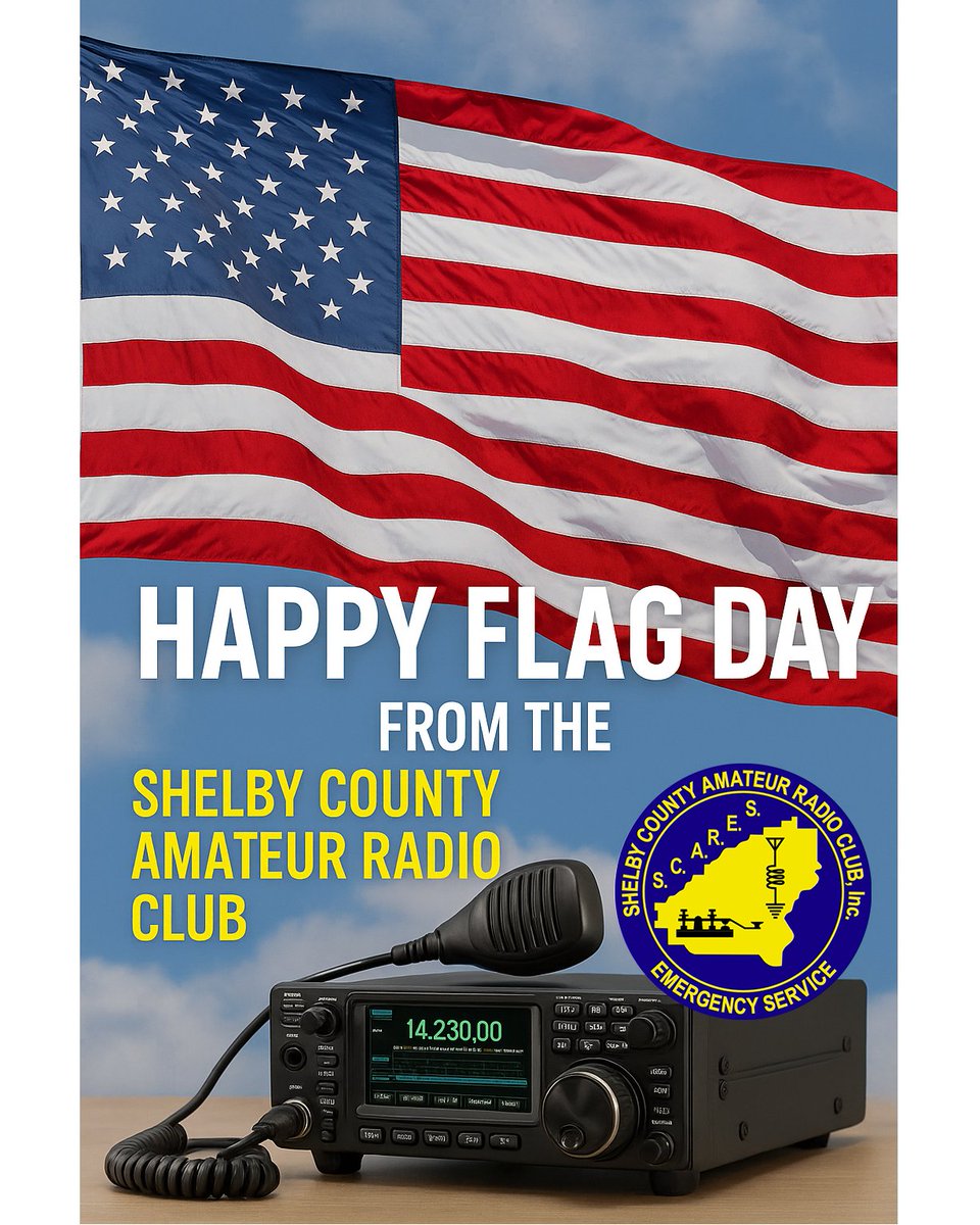 🇺🇸 Happy #FlagDay from Shelby County ARC!
Proud to fly the flag and share the airwaves.
#HamRadio #W4SHL #SCARC #ARRL