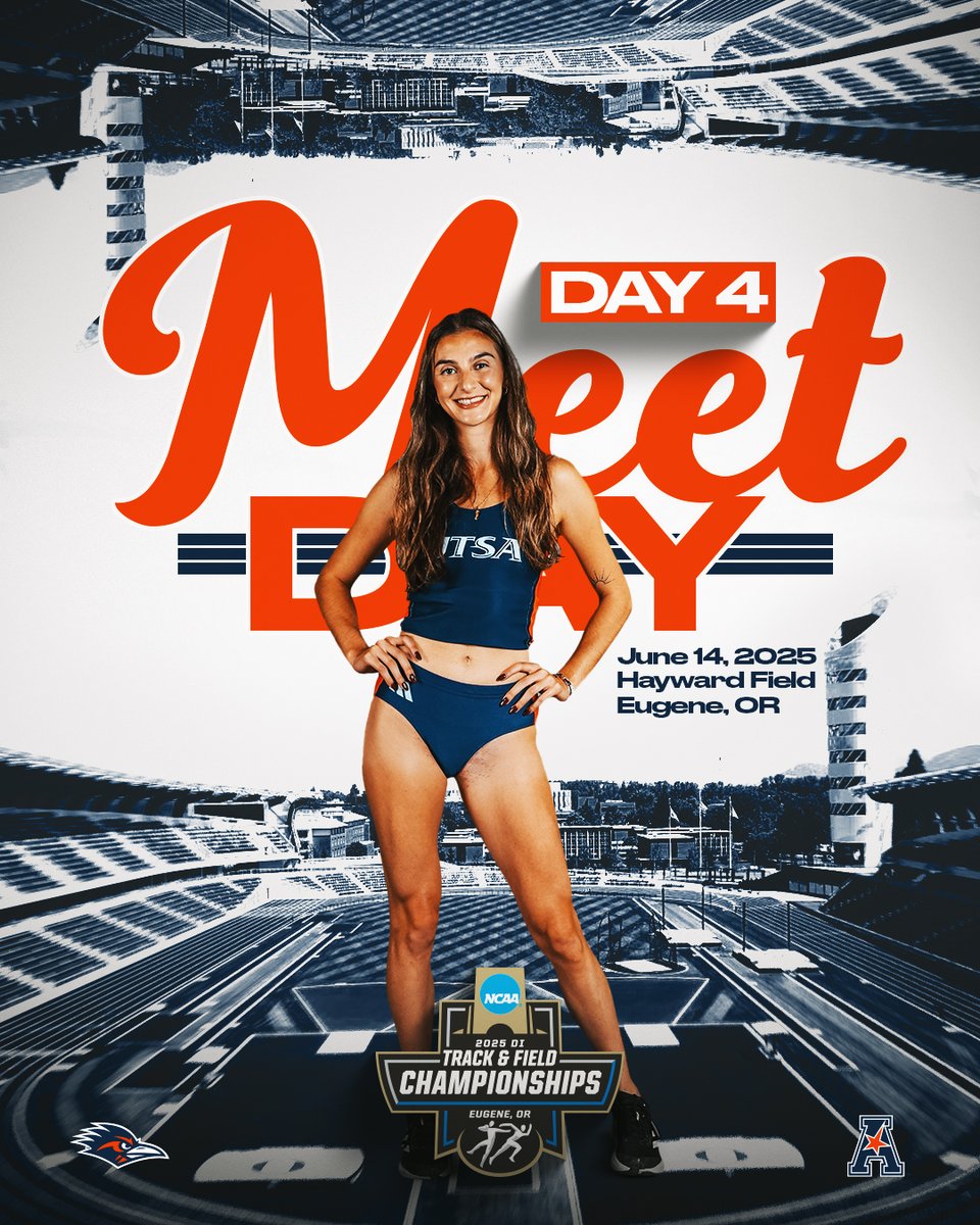UTSA Track & XC (@utsatrackxc) on Twitter photo Mia and Rachela on the NCAA schedule today!
🆚 <a href="/NCAATrackField/">NCAA Track & Field</a> Championships
🏃♀️ Heptathlon (LJ, Jav, 800m), TJ
🏟️ Hayward Field
📍 Eugene, Oregon
⌚️ 5:30 p.m. CDT
📰 utsa.pro/45jY7GS
📈 bit.ly/448ViqR
📺 bit.ly/4e6vuzd (ESPN2)
#BirdsUp🤙 | #LetsGo210 Mia and Rachela on the NCAA schedule today!
🆚 <a href="/NCAATrackField/">NCAA Track & Field</a> Championships
🏃♀️ Heptathlon (LJ, Jav, 800m), TJ
🏟️ Hayward Field
📍 Eugene, Oregon
⌚️ 5:30 p.m. CDT
📰 utsa.pro/45jY7GS
📈 bit.ly/448ViqR
📺 bit.ly/4e6vuzd (ESPN2)
#BirdsUp🤙 | #LetsGo210