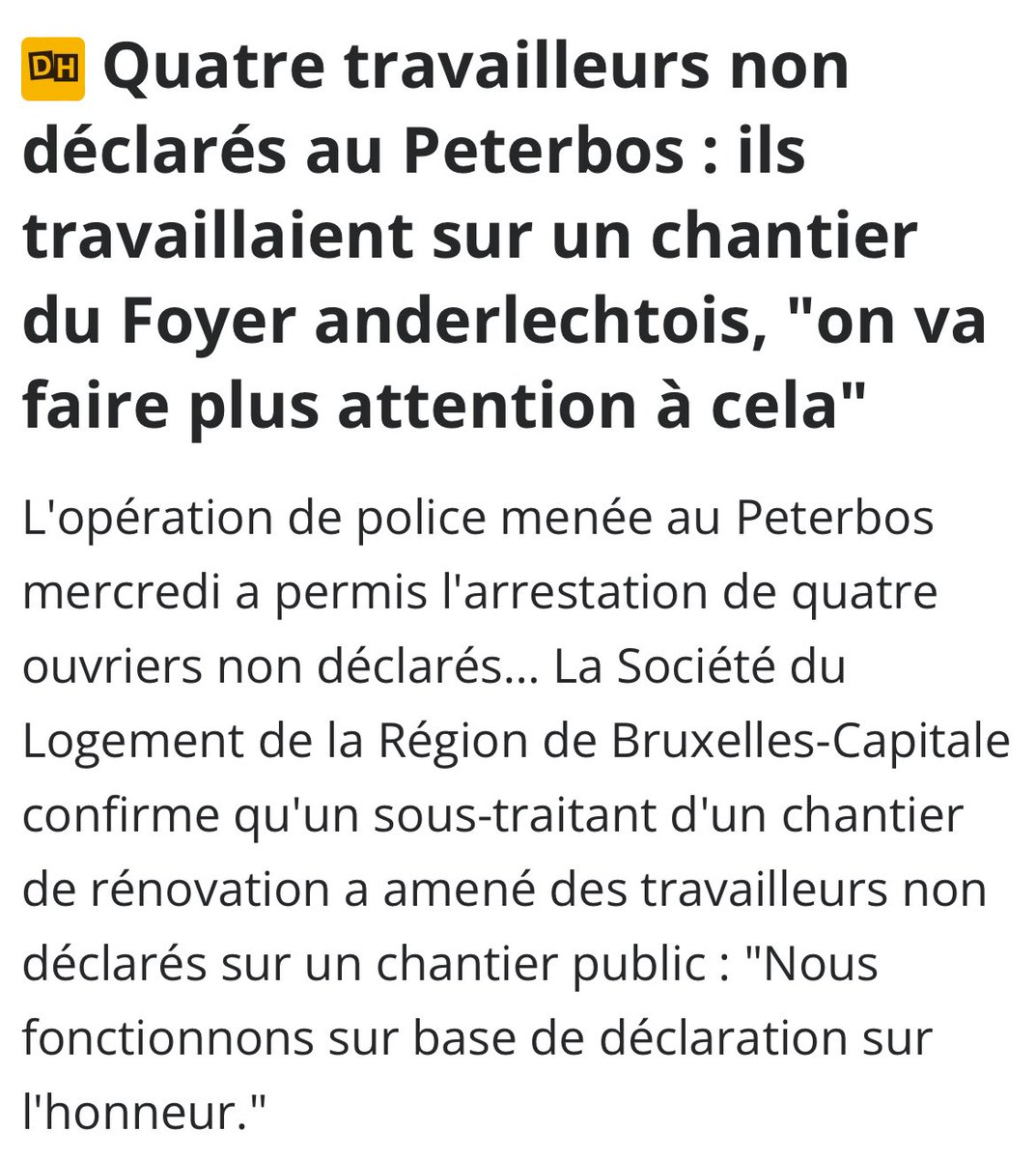 SophieRohonyi's tweet photo. #Peterbos Des travailleurs non déclarés sur un chantier du Foyer anderlechtois, 271 apparts vides dt certains servant au narcotrafic… et des Bruxellois tjrs + nombreux à quitter la capitale en raison des prix immobiliers! Le prochain #brugov devra remettre de l’ordre ds tout ça! https://t.co/cVAy4ZToCL