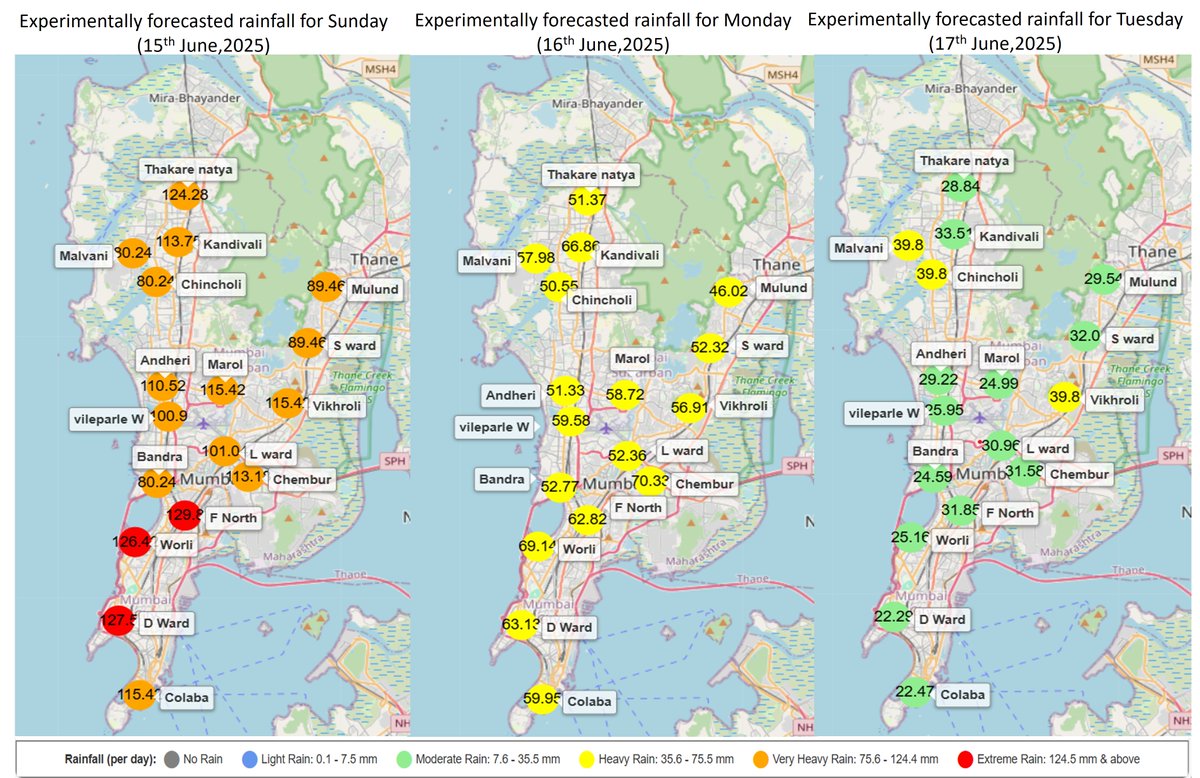 Centre for Climate Studies, IIT Bombay (@climateiitb) on Twitter photo 🌧️ Mumbai! <a href="/ClimateIITB/">Centre for Climate Studies, IIT Bombay</a> is back with its experimental forecasts! ☔️
🚨 1st major rain spell of June expected TOMORROW – nearly 100 mm in 24 hrs.
Stay safe and dry, and plan ahead. #MumbaiRains
mumbaiflood.in to be back soon in a new look & sub-daily rainfall forecasts! 🌧️ Mumbai! <a href="/ClimateIITB/">Centre for Climate Studies, IIT Bombay</a> is back with its experimental forecasts! ☔️
🚨 1st major rain spell of June expected TOMORROW – nearly 100 mm in 24 hrs.
Stay safe and dry, and plan ahead. #MumbaiRains
mumbaiflood.in to be back soon in a new look & sub-daily rainfall forecasts!