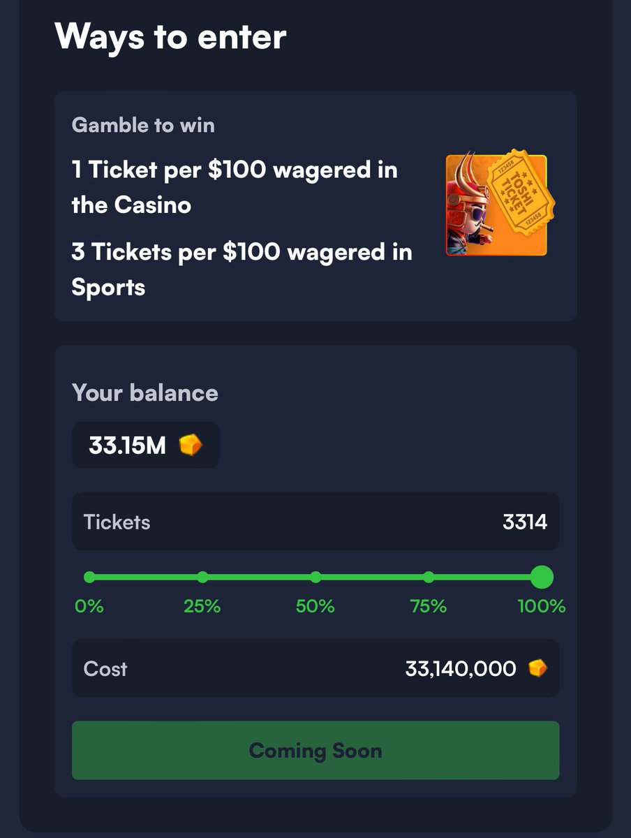 Toshi just opened the weekly raffle but I ain’t giving up my Gold for anything but $GAMBLE 🧠

Also thinking about streaming here on twitter and doing the 690$ giveaway for people on my ref live + rounding it up to 1k for people in the “chat”

toshi.bet/r/sugar