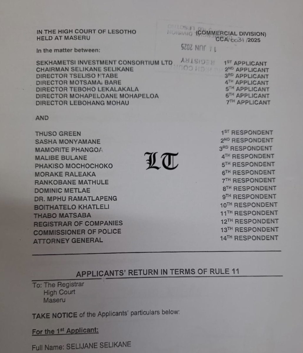 Sekhametsi Investment Consortium has filed a case amongst others interdicting tomorrow’s shareholders meeting. 

Read it all in our publication tomorrow.