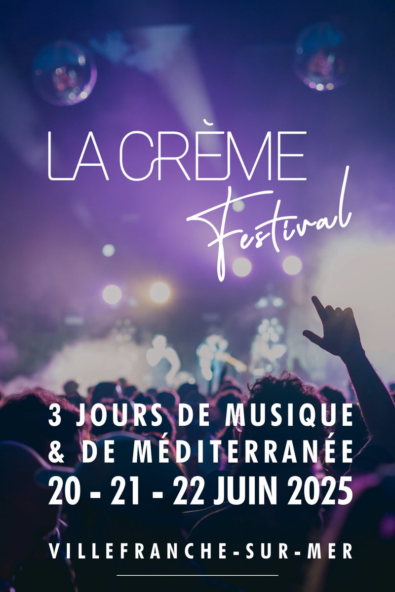 🎧 Ambiance chill &amp; électro à Villefranche-sur-Mer du 20 au 22 juin avec La Crème Festival 

🌴 Une pépite musicale en bord de mer !

📍Villefranche-sur-Mer
👉 ow.ly/CgV750VUQl2

#CotedAzurFrance #Departement06