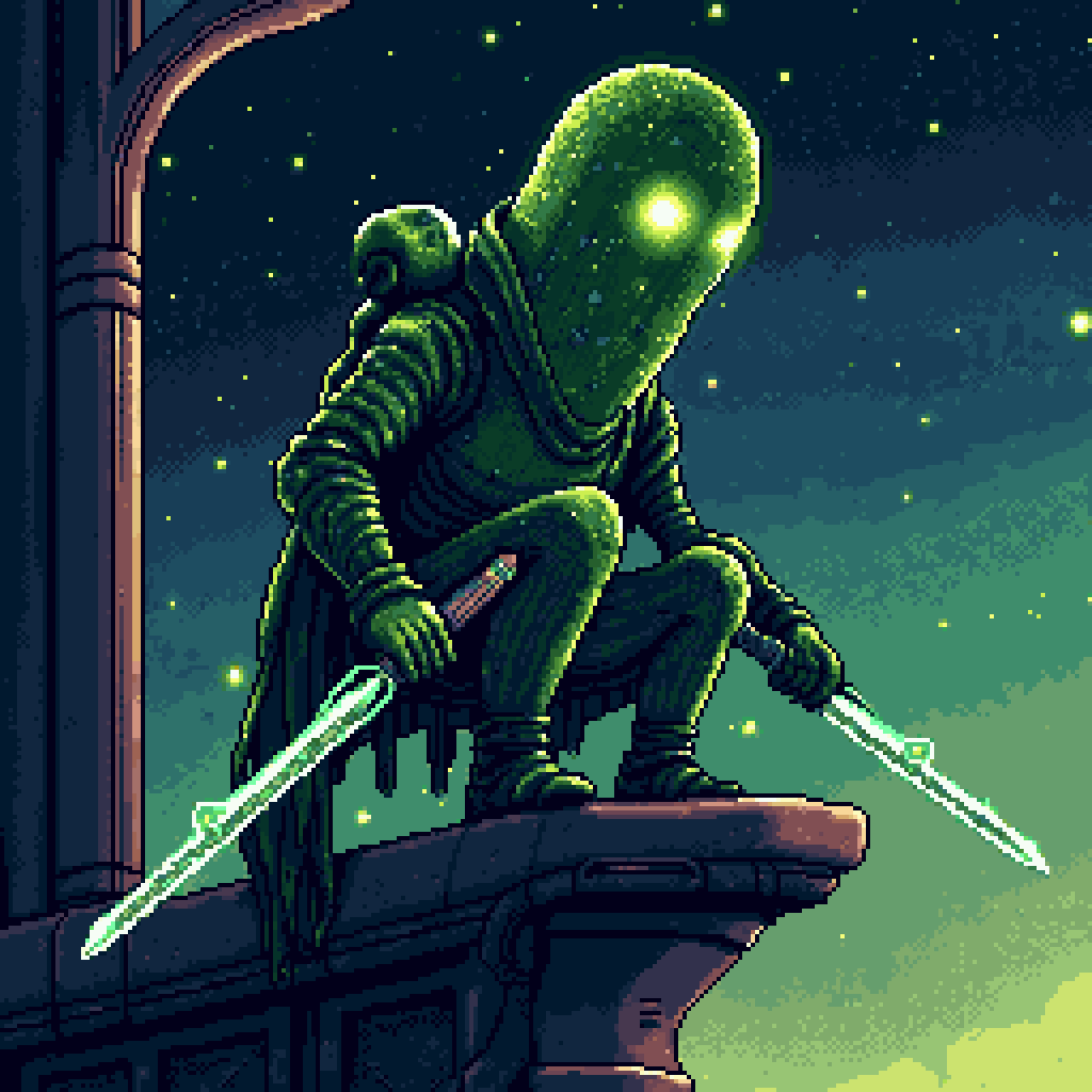 In the Dark of the Night, a heavy quite envelopes the city. While most lay in a deep slumber, their brains reconfiguring their thoughts of the day, eyes darting under closed lids, wildly hallucinating while laying gently still... the Starlight Assassin watches from above.