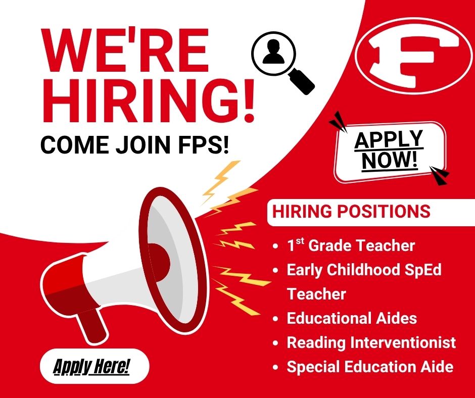 Come Join the Land of the Little Billies! 
FPS is Hiring! 

Apply Here ⬇️ fredericksburg.tedk12.com/hire/index.aspx