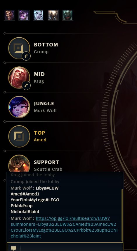 Looks like people found a new exploit to show names in champ select :O