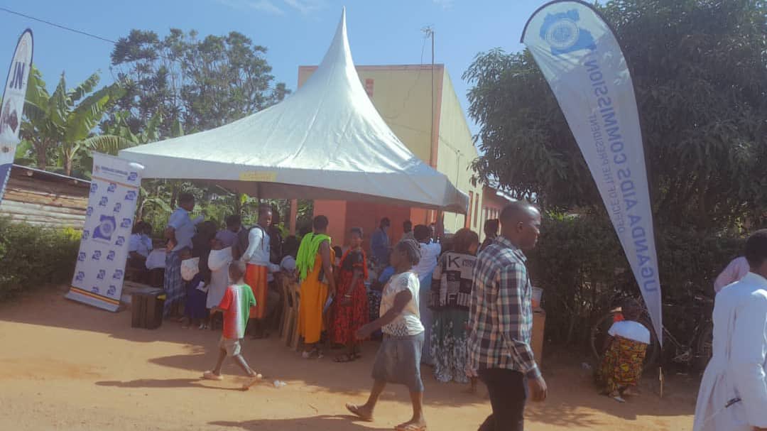 Annual Medical camp at Josiah Medical Centre Semuto. Organised in partnership with Ministry of Health. UAC is disseminating prevention messages and providing health education on HIV and AIDS. The Camp aimed to provide free medical services to over 1000 individuals including
