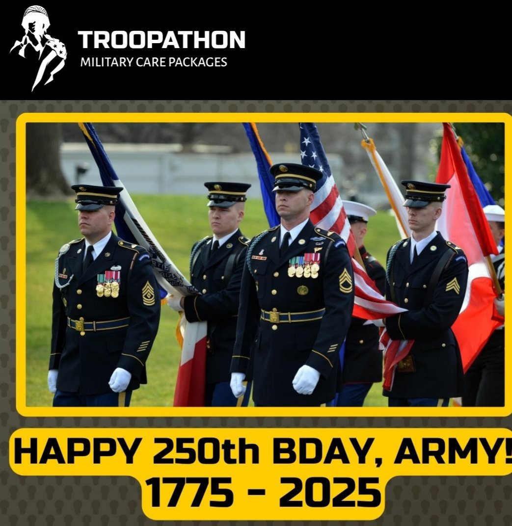 troopathon's tweet image. Thanks for keeping us free! @USArmy #Army250 #ArmyBirthday #freedom