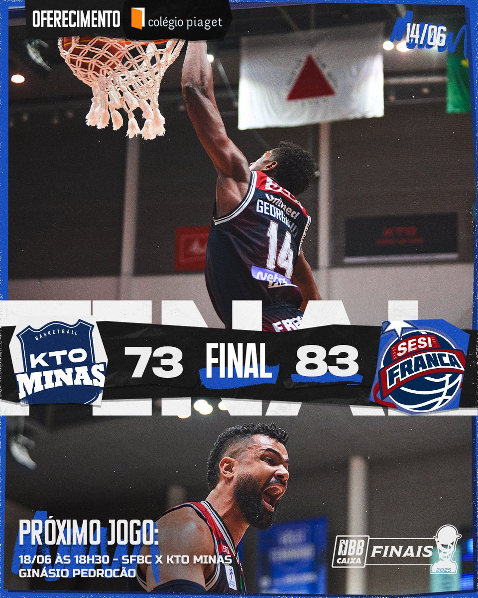 VITÓRIA NO JOGO 3 DA FINAL 💪🏀

VIRAMOS A SÉRIE E VAMOS EM BUSCA DO NOSSO OBJETIVO

Na frente do placar do início ao fim, e com uma baita atuação coletiva!

🏟️ Agora é no Pedrocão: Quarta (18/06) às 18h30

Pedrocão lotado com nossa torcida apoiando até o final na decisão! ❤️💙